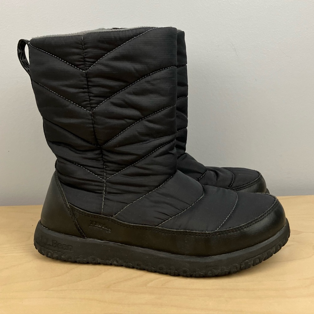 L.L. Bean Women’s Size 7.5 M Ultralight Winter Boots Black Quilted Insulated